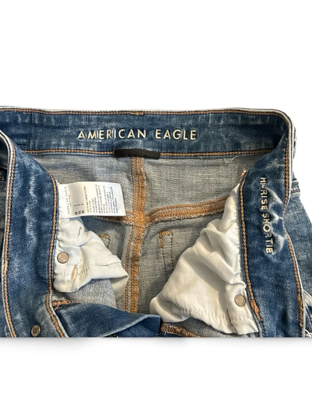 American Eagle Outfitters Ripped Light Blue Denim Shorts